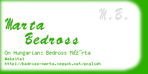 marta bedross business card